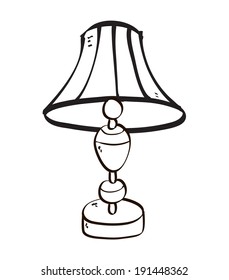 Isolated cartoon lamp symbol. Vector illustration on white background.