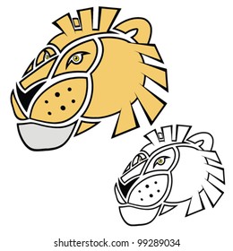 Isolated cartoon lion head