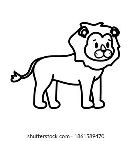 Isolated cartoon of a lion - Vector illustration