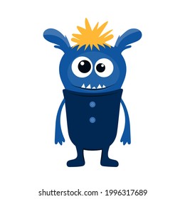 Isolated cartoon little monster,vector cartoon,alien monster illustration.