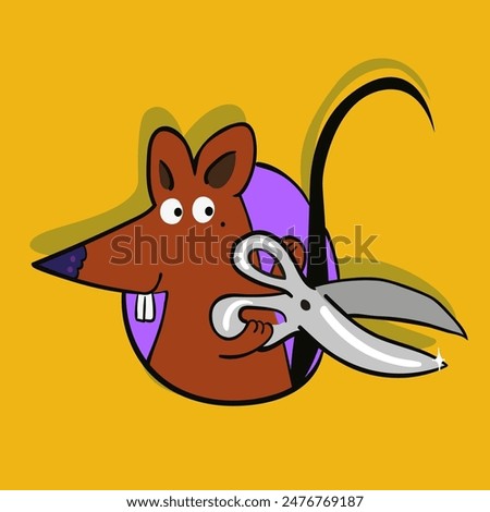 isolated cartoon mouse rat characters illustration in vector. object icon for poster sticker design logo print