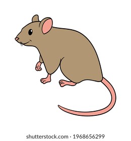 Isolated Cartoon Mouse Vector Illustration