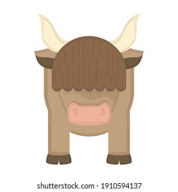 Isolated cartoon of an ox. Year of ox. Chinese new year - Vector