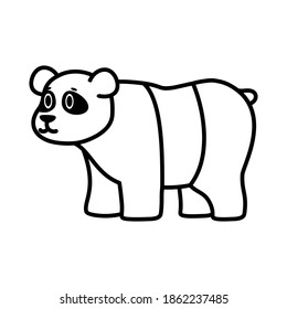 Einziger Cartoon auf einem Panda - Vektorgrafik