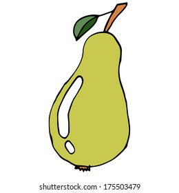 Isolated cartoon pear