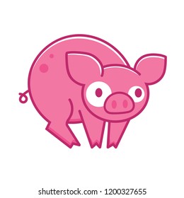 Isolated cartoon pig icon. Vector illustration.
