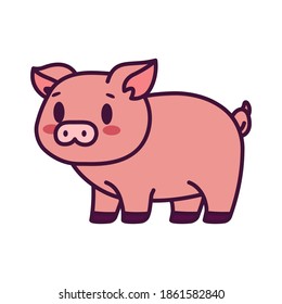 Isolated cartoon of a pig - Vector illustration