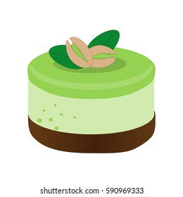 Isolated cartoon pistachio cake
