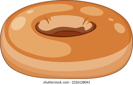 Isolated cartoon plain bagel  illustration