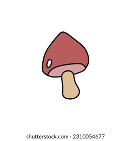 isolated cartoon red mushroom vector illustration