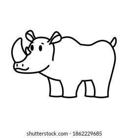 Isolated cartoon of a Rhino - Vector illustration