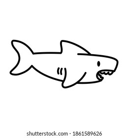 Isolated cartoon of a shark - Vector illustration