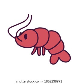Isolated cartoon of a shrimp - Vector illustration