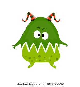 Isolated cartoon silly monster,vector cartoon,alien monster illustration.