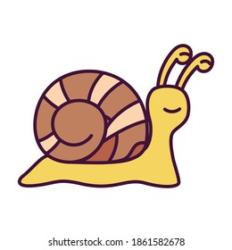 Caricatura aislada de un caracol - Ilustración vectorial