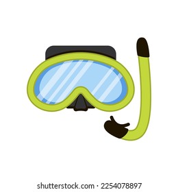Máscara aislada de tubo de buceo. Máscara de ilustración vectorial para nadar sobre fondo blanco. Concepto de instalaciones náuticas