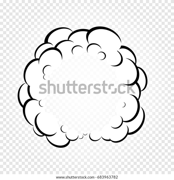 白い透明な背景に分離型の漫画の吹き出し 煙や蒸気の枠 漫画の対話雲 ベクターイラスト のベクター画像素材 ロイヤリティフリー