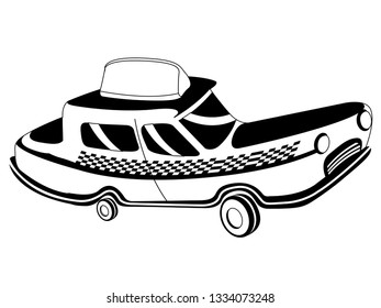 Isolated cartoon taxi cab. Public transport. Vector illustration design