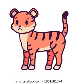 Isolated cartoon of a tiger - Vector illustration