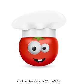 Isolated cartoon tomato. EPS10 vector