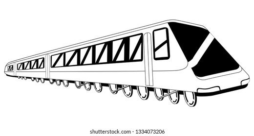 Isolated cartoon train image. Public transport. Vector illustration design
