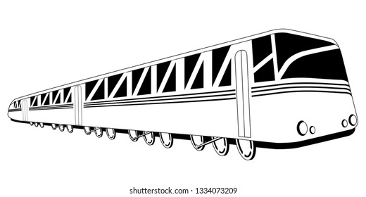 Isolated cartoon train image. Public transport. Vector illustration design