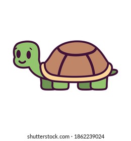 Isolated cartoon of a turtle - Vector illustration