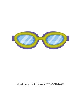 Einziger Cartoon unter Wasser Brille. Vektorgrafik-Maske zum Baden auf weißem Hintergrund. Konzept der Wassersportausrüstung