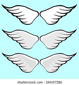 Isolated cartoon vector art angel wings