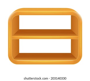 Isolated Cartoon Vector Wooden Shelf