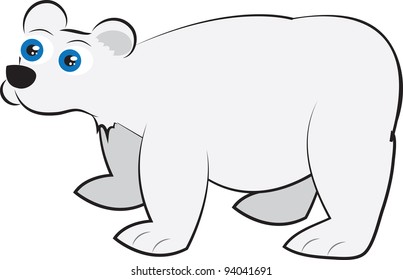 Isolated Cartoon White Polar Bear Standing Stock Vector (royalty Free 