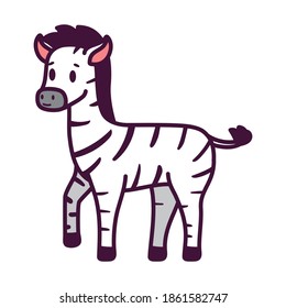 Isolated cartoon of a zebra - Vector illustration