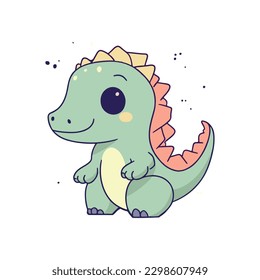 Isolated cartoonish illustration of dino