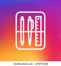 Isolated Case Outline Symbol On Clean Background. Vector Drawing Tools Element In Trendy Style.