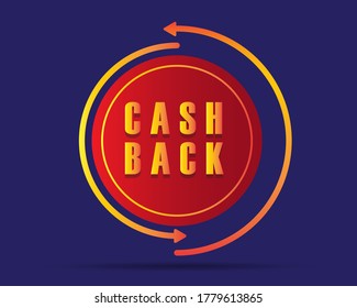 isolated cash back vector icon on a red background. refund label