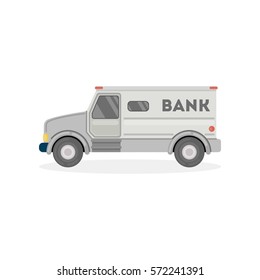 Isolated Cash In Transit Van On White Background. Car For Money Transportation.