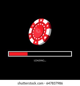 Isolated casino chip and a loading bar, Vector illustration
