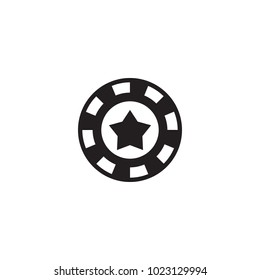 Isolated casino icon symbol on clean background. Vector chip element in trendy style.