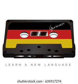 Isolated cassette with the german flag, Vector illustration