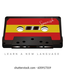 Isolated cassette with the spanish flag, Vector illustration