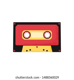 Isolated cassette tape icon. Music symbol. Vector illustration in retro style