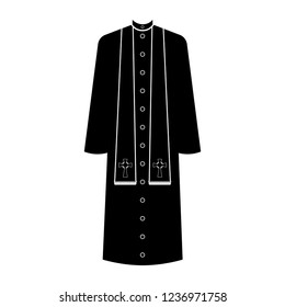 Isolated cassock silhouette. Catholic priest. Vector illustration design