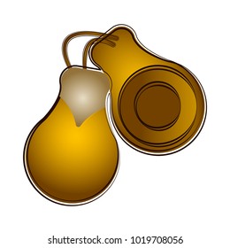 Isolated castanets sketch. Musical instrument