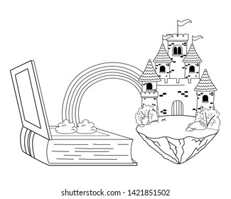 Isolated castle and book design vector illustration