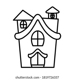 Isolated castle icon. Halloween icon - Vector illustration