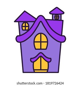 Icono de castillo aislado. Icono de Halloween - Ilustración vectorial