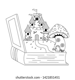 Isolated castle inside book design vector illustration