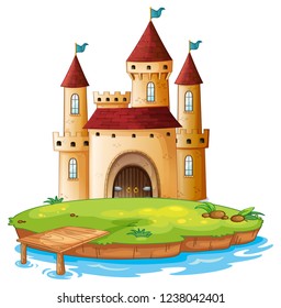 Castillo aislado sobre ilustración de fondo blanco