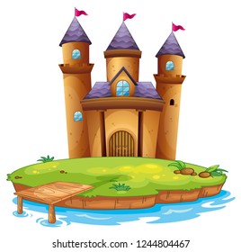 Castillo aislado sobre ilustración de fondo blanco
