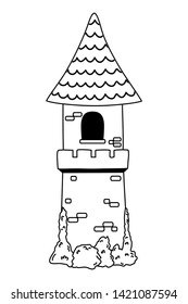 Isolated castle with pennants design